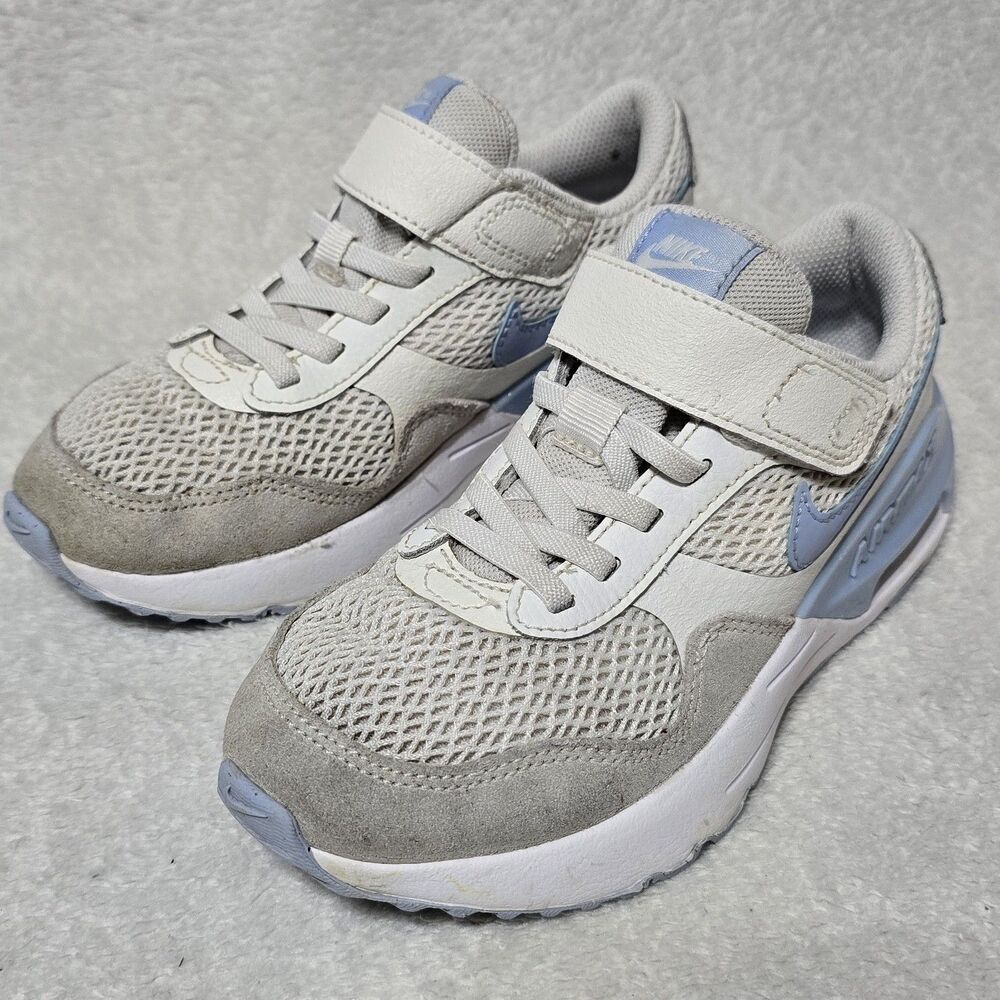 Nike Kids' Air Max Systm Youth Sz 1 Sneakers White Cobalt Bliss DQ0285-111 Shoes